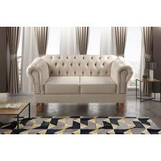 Sofá 2 Lugares Decoração Sara Recepção Dom Pedro Chesterfield - BELLA 