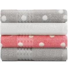 Jogo de Toalhas 4 Peças - Rosto Felpuda 100% Algodão Prisma - Emcompre