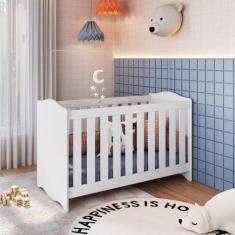 Berço 3 em 1 Linha Encanto 132,4cm X 85cm X 68cm Branco - Completa Móv