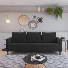 Sofá 3 Lugares com Usb em Linho Antúrio Cabecasa Madeiramadeira