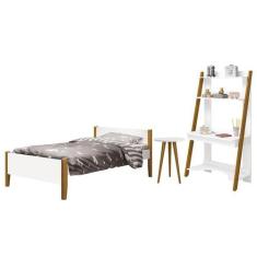 Jogo de Quarto Infantil Simba Estante Escrivaninha, Cama e Mesa de Can