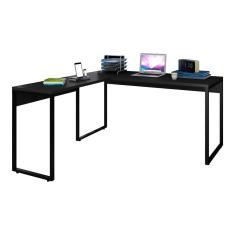 Mesa De Escritório Em L 150x150 Studio Industrial M18 Preto - Mpozenato