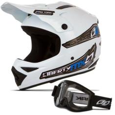 Capacete Motocross Off Road Liberty Mx Pro + Óculos 788 Preto - PRO TO
