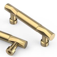 Asidrama Pacote com 10 puxadores de armário de cozinha de bronze champanhe de 76 mm, puxadores de armário de cozinha para puxadores de gaveta de armário