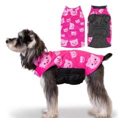 CuteBone Casaco para cães de inverno, impermeável, à prova de vento, colete reversível para cães, espesso, ajustável, para clima frio, para cães pequenos, médios e grandes, casaco macio de inverno com