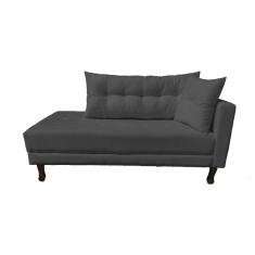 Divã Recamier Troya 1,80 Cm Lado Direito Suede Grafite