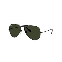 Óculos de Sol Ray-Ban Aviator 0RB3025L L2823 Tam 58 / Preto - Lentes Verde