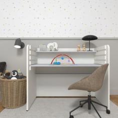 Escrivaninha / Mesa Infantil com Regulagem de Altura 100cm Branco E Ci