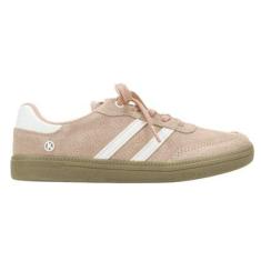 Tênis Casual Feminino Kolosh C3905 Camurça de Couro Cadarço Bege-Feminino