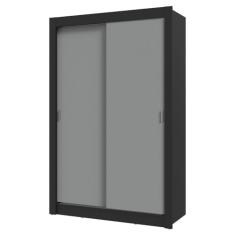 Guarda-roupa Solteiro 2 Portas de Correr Preto/cinza Milano Madesa