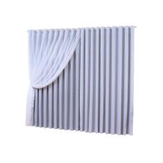 Cortina Blackout Com Voil Ilhós Cromado Branco 10,00X2,80M