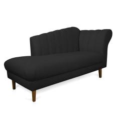 Divã Recife Veludo 165 Cm Pés Chanfrado Castanho - D`rossi Cor Preto