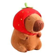 Chaveiro De Pelúcia Adorável- Capivara Com Toca De Morango