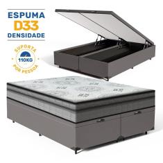 Cama Box Baú com Colchão Espuma D33 Pillow In Anjos Ortosleep Queen 158x198x60cm