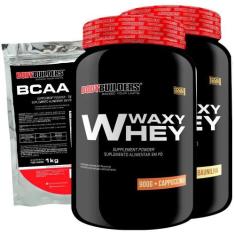 KIT 2x Waxy Whey 2kg + BCAA 1kg Tangerina - Bodybuilders, Baunilha e C
