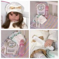 Boneca Bebê Reborn Recem Nascida Baby Dolls Realista LOL - Cegonha Reb