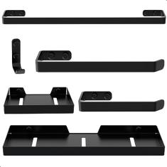 Kit Acessórios Para Banheiro Preto Fosco 6 Peças, MetalCromo