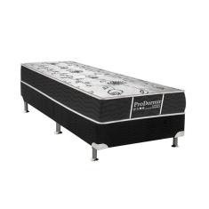 Conjunto Box Solteiro: Colchão Molas Probel Bonnel ProDormir Sleep + Base crc Suede Black(88x188)