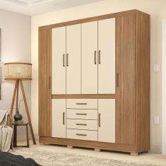 Guarda Roupa Casal Ambiente New Realce Amêndola Touch Off White - Demóbile