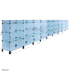 Balcão de Atendimento Modulado em Vidro - 4,50 x 1,10 x 0,40