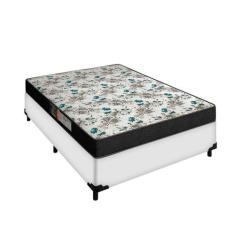 Cama Box Casal Branca Colchão 17 de Altura Veneza Portobel