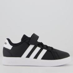 Tênis Adidas Grand Court 2.0 EL Infantil Preto e Branco-Unissex