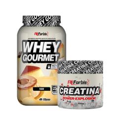 Kit Whey Protein Gourmet Pote 907g + Creatina Power Explosion Sem Sabor 300g - FN Forbis Nutrition-Unissex