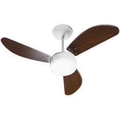 Ventilador de TETO new light led branco/tabaco- 110v - Venti-Delta, Br