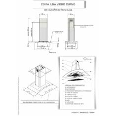 Coifa Ilha 90cm Vidro Curvo Fogatti - Inox