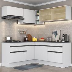 Armário De Cozinha Completa De Canto Mp2097.964 Branco/Preto