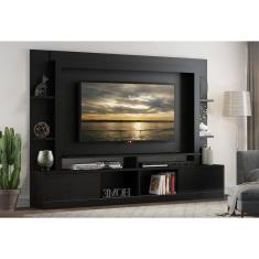Estante Rack com Painel e Suporte TV 65&quot; Moscou Multimóveis Preto