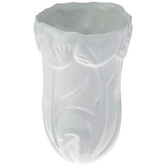 Vaso Relevo Tulipa Pequeno Ceramicas Pegorin Branco