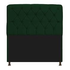 Cabeceira Lady Estofada Capitonê 160 cm para Cama Box Queen Suede Verde Quarto - AM Decor