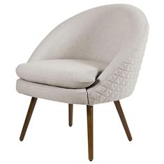 Poltrona Pés Palito Rafa C-107 Linho Tressê Bege - Domi