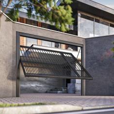 Portão Contrapeso de Aço com Grade Tubolar 220x285 Req: 12 Cinza