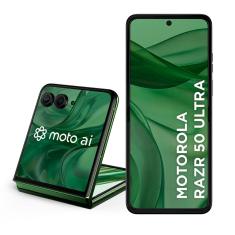 Smartphone Motorola Razr 50 Ultra 5G Forest Green 512GB, 12GB RAM + 12GB RAM Boost, Tela Dobrável 6,9" pOLED e Externa 4", Moto AI Câmera e IPX8