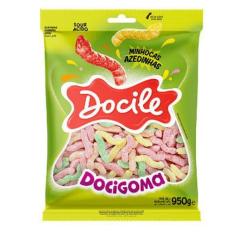 Bala De Goma Docigoma Minhoca Azedinha 900g Docile