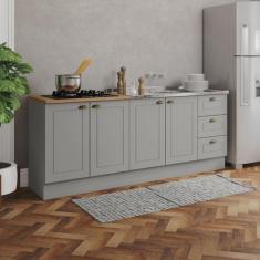 Cozinha Compacta 2 Peças 100% Mdf com Tampo para Cooktop Americana - H