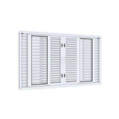 Janela Veneziana de Correr Central Flex 4 Folhas Móveis e 2 Fixas Luca