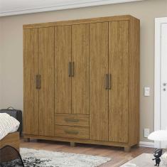 Guarda Roupa Casal A22 6 Portas 2 Gavetas Carioca Móveis - Cinamomo