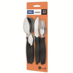 Faqueiro 12 Peças Itaparica Preto Brinox 6000315, Preto, 12 Peças