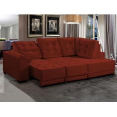 Sofá Chaise Canto 5 Lugares 250 Cm Mola Bonnel Retrátil D26 Cama Luxur