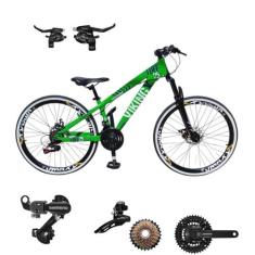 Bicicleta Aro 26 Vikingx Tuff 25 Cambio Shimano Traseiro Dianteiro / T