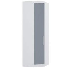 Guarda Roupa De Canto Diagonal Modulado 70cm 1 Porta Alpes Luciane Móveis Branco Pf Com Grey Sky Pf