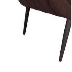 Poltrona Giovana Suede Pés Palito Ferro Drossi Marrom