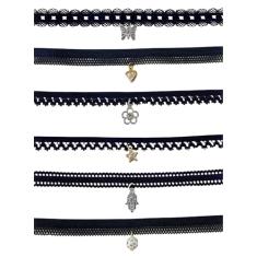 3 Colares Gargantilha Choker Com Rendinha Renda Preto