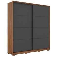 Guarda Roupa Casal Com Pés 2 Portas Belga D02 Amendola-grafito - Mpozenato