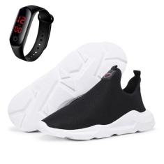 Kit Tenis Esportivo Calce Facil Masculino Academia Com Relogio Digital
