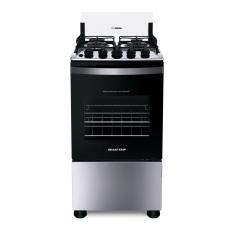 Fogão Brastemp 4 Bocas Inox Com Duas Prateleiras Com Alturas Ajustáveis - Bfo4nbr Bivolt