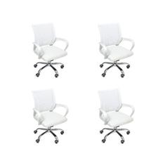 Kit 4 Cadeiras de Escritório Begonia Tela Mesh Ergonômica - Oficial We